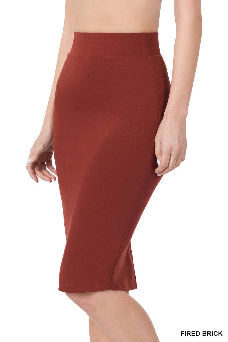 ",...BUTTERY SOFT FABRIC BASIC KNEE SKIRT