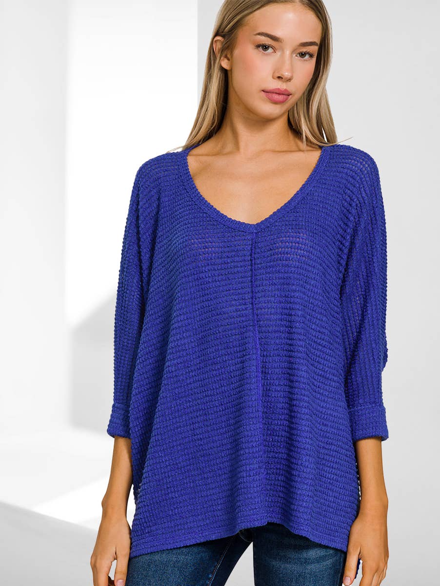 `"...._ Batwing Sleeve Jacquard Sweater