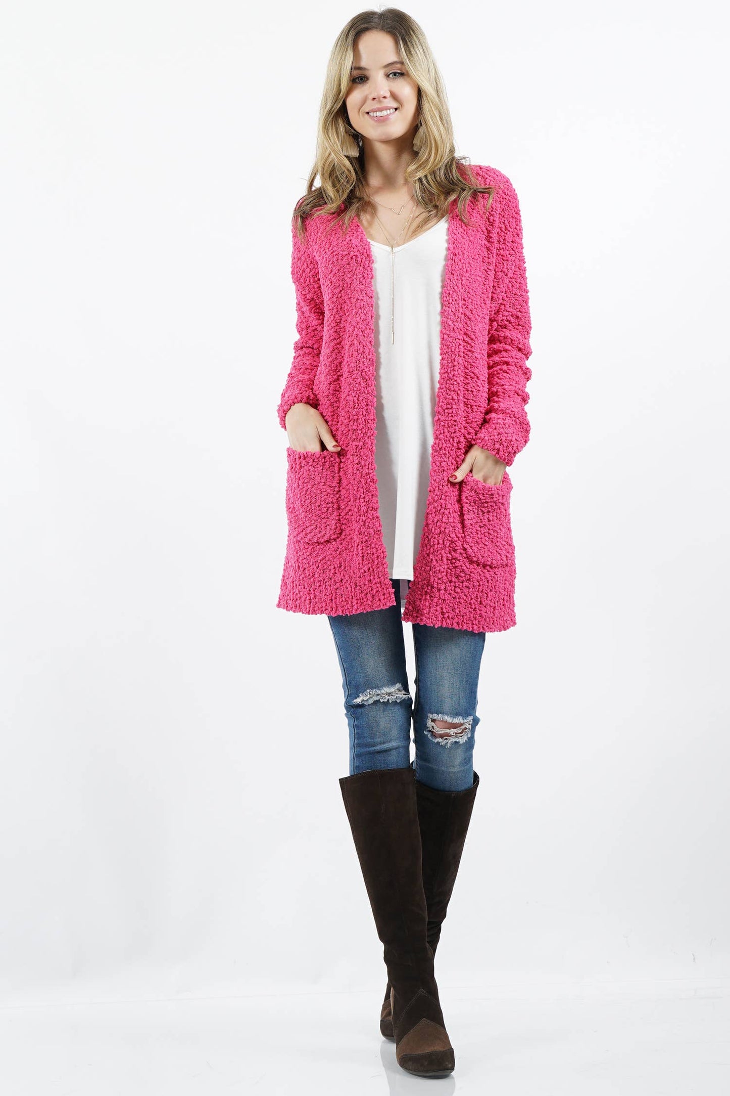 `"Popcorn Sweater Cardigan