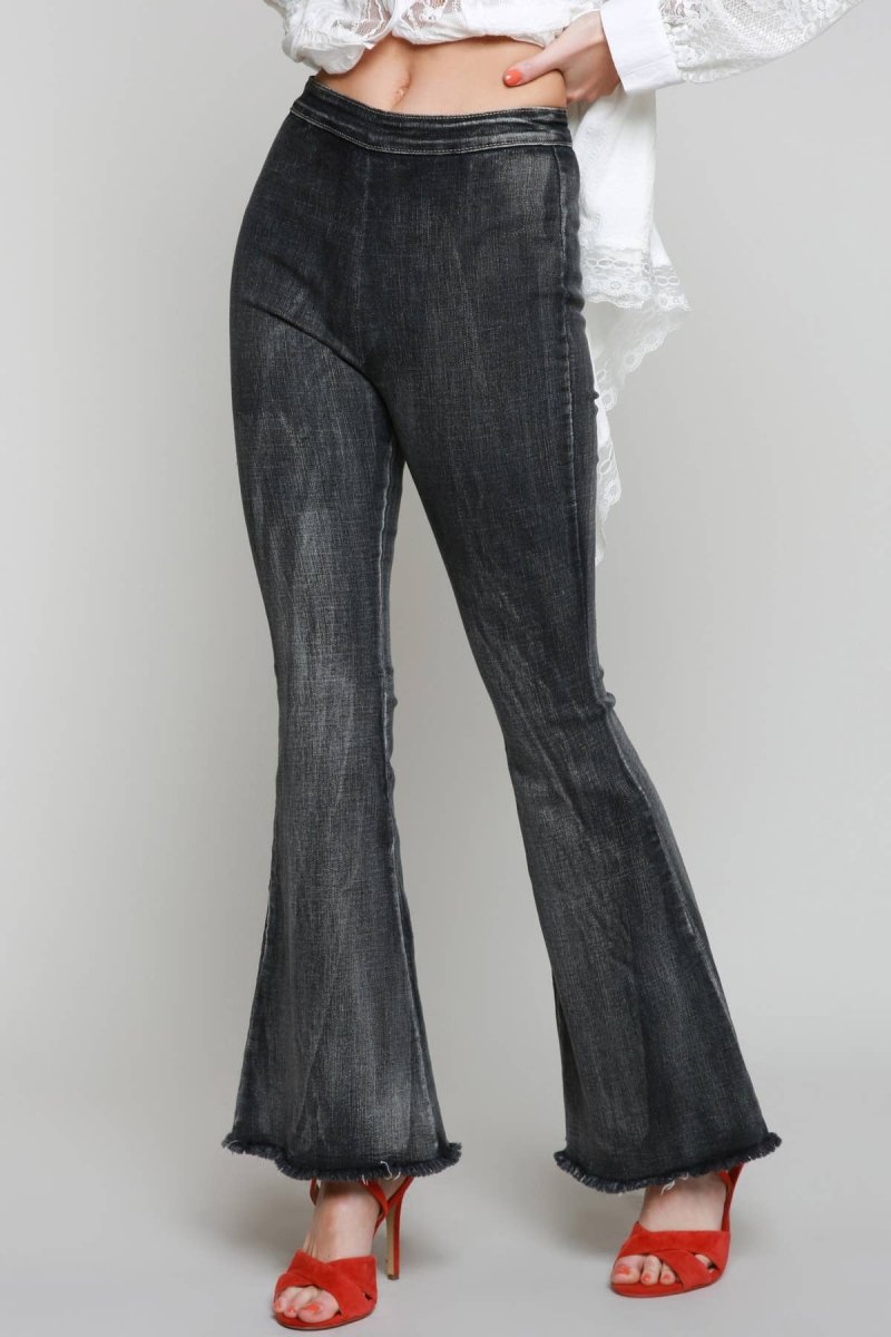 Lightweight denim flare pants SALE