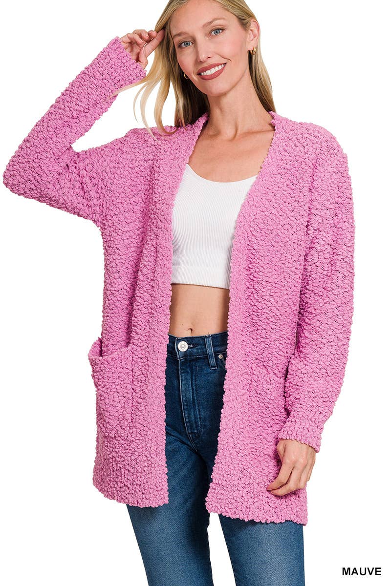 `"Popcorn Sweater Cardigan