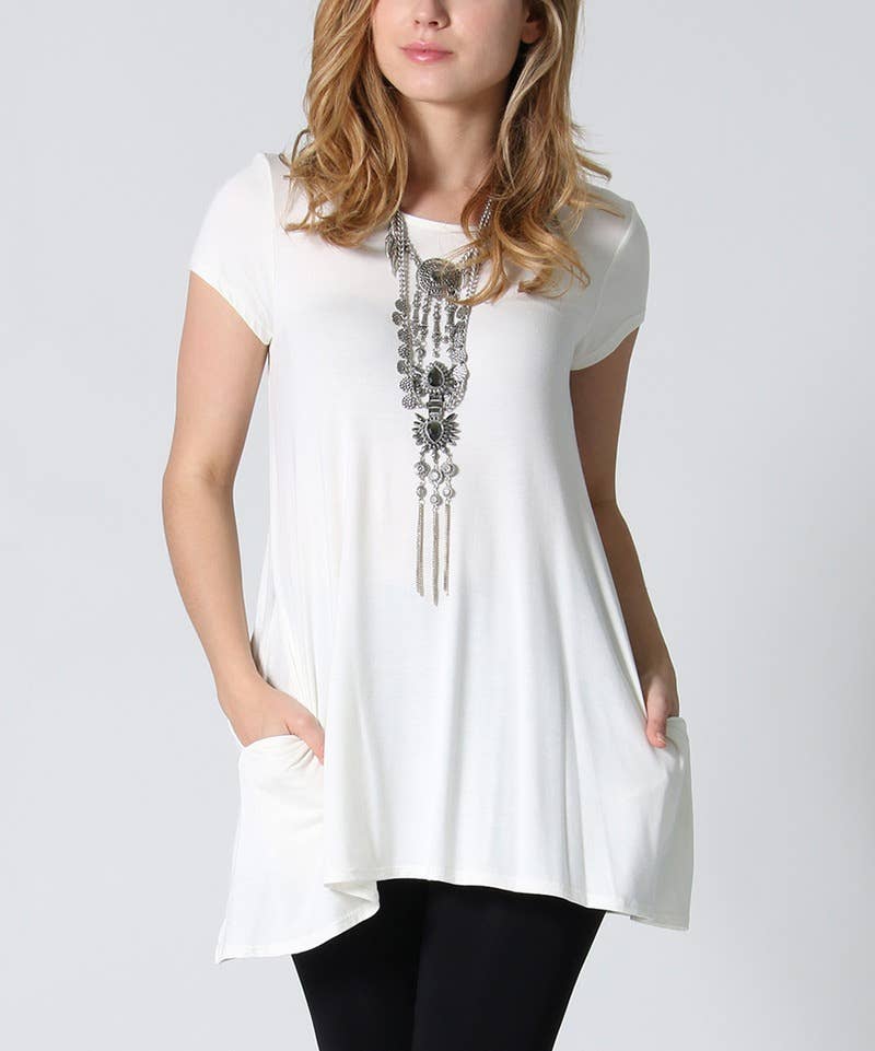 `Side-Pocket Tunics Solid/Print