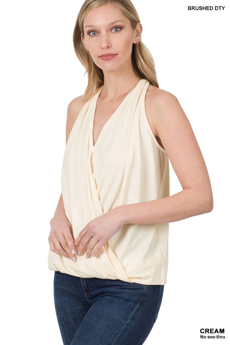 ,.SI-16426 Surplice Halter Top