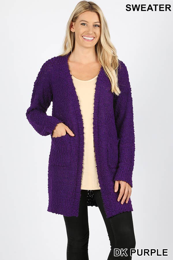 `"Popcorn Sweater Cardigan