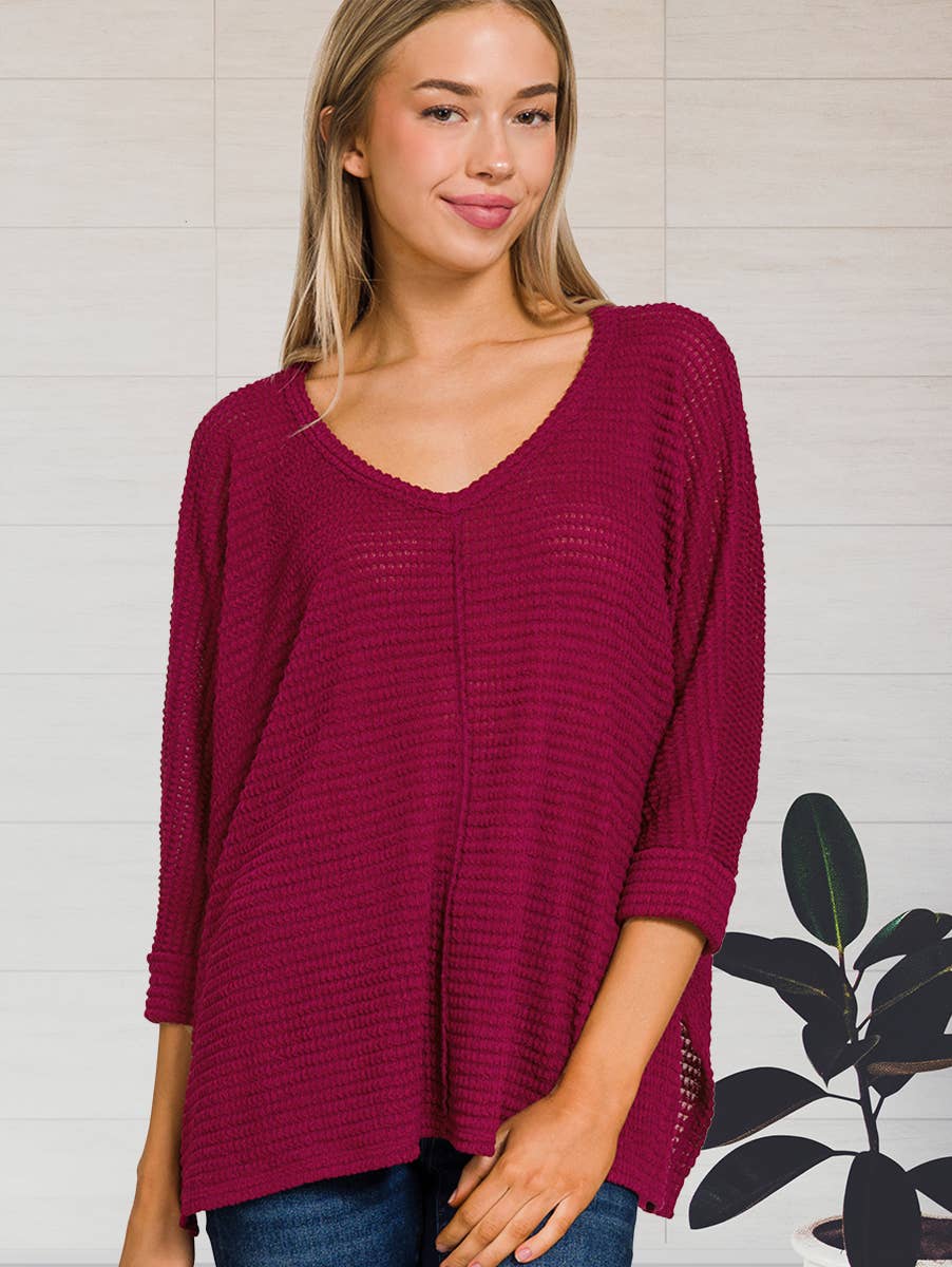 `"...._ Batwing Sleeve Jacquard Sweater