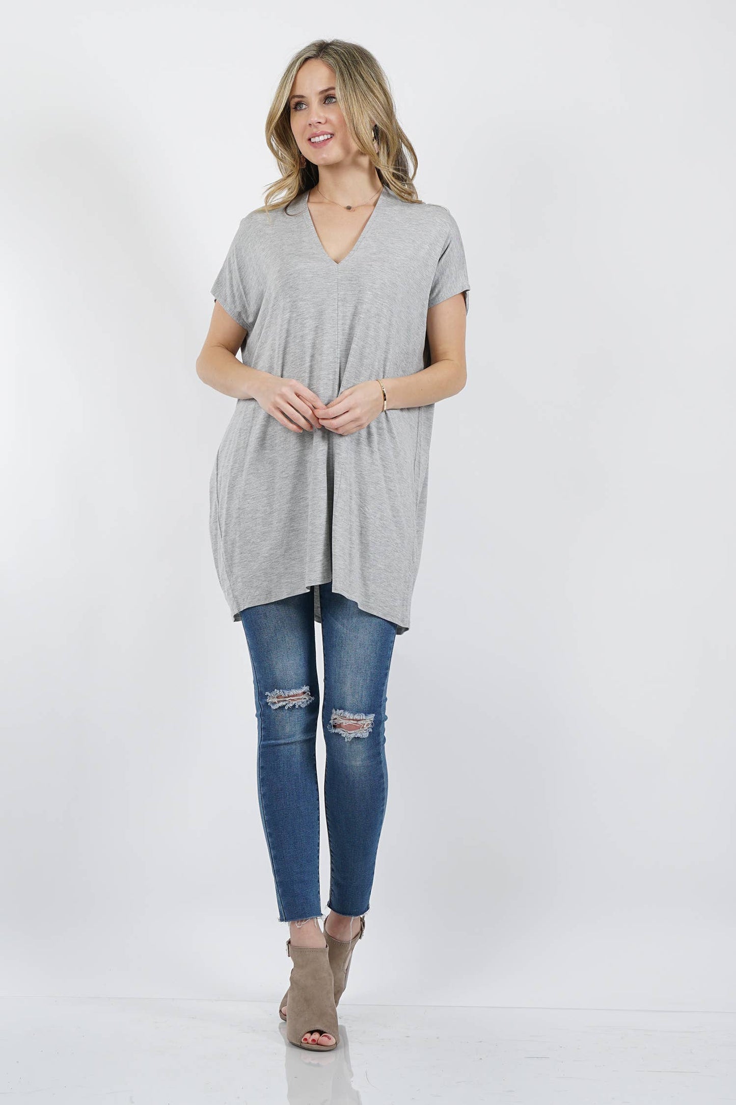 `",...._ Double Vneck loose fit tunic