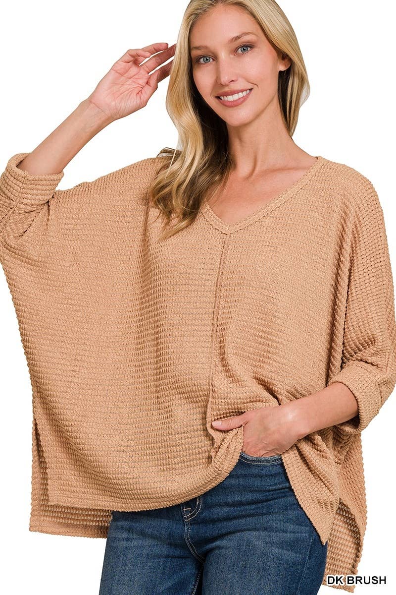 `"...._ Batwing Sleeve Jacquard Sweater