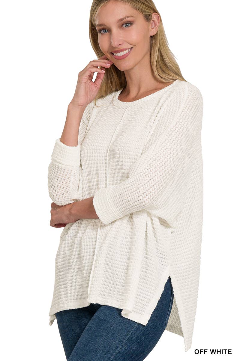 `"...._ Batwing Sleeve Jacquard Sweater