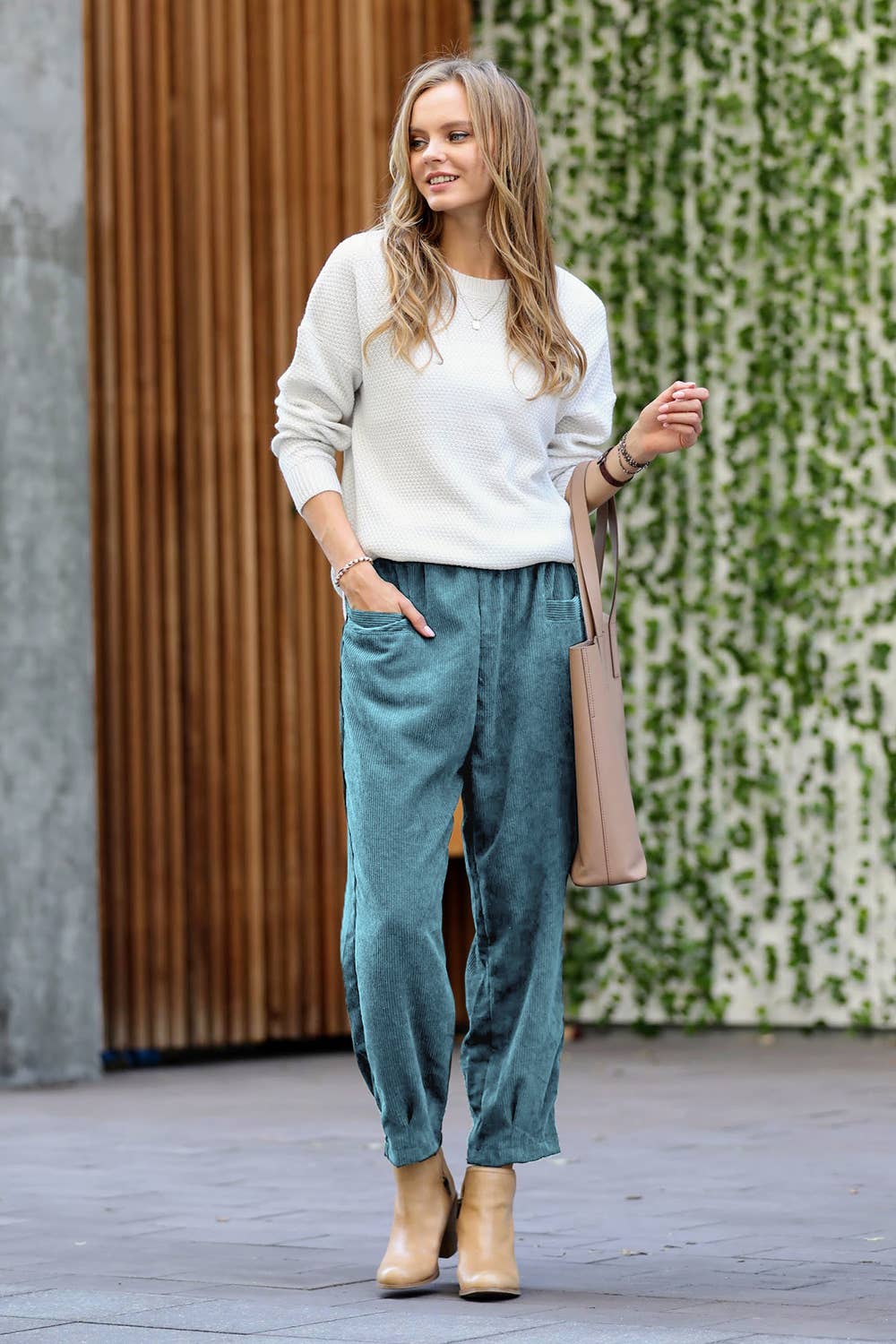 ,,_...Corduroy Front pocket Baggy Pants