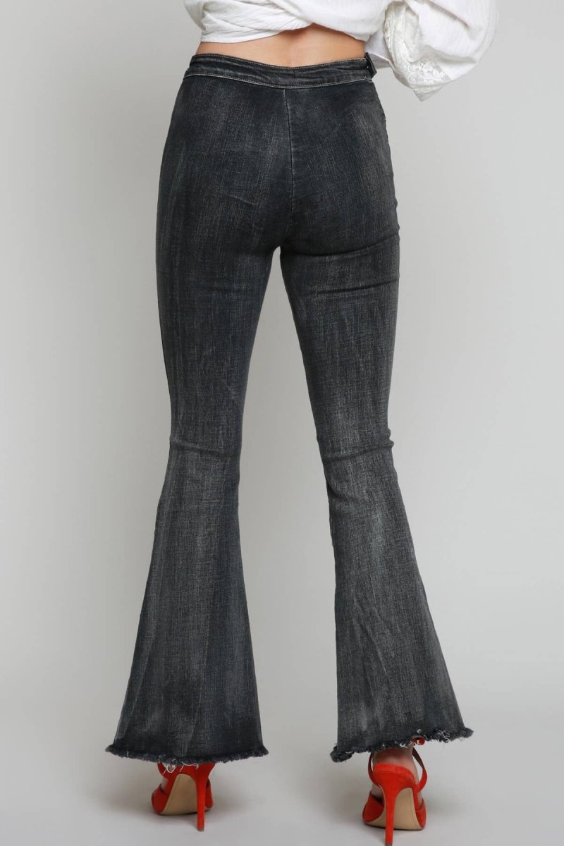 Lightweight denim flare pants SALE
