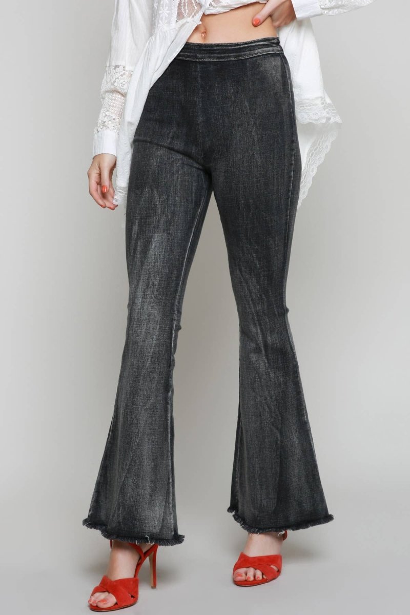 Lightweight denim flare pants SALE