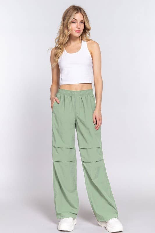 Waist Elastic Parachute Pants