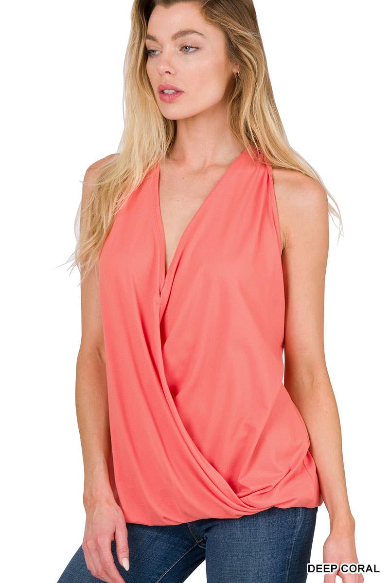 ,.SI-16426 Surplice Halter Top