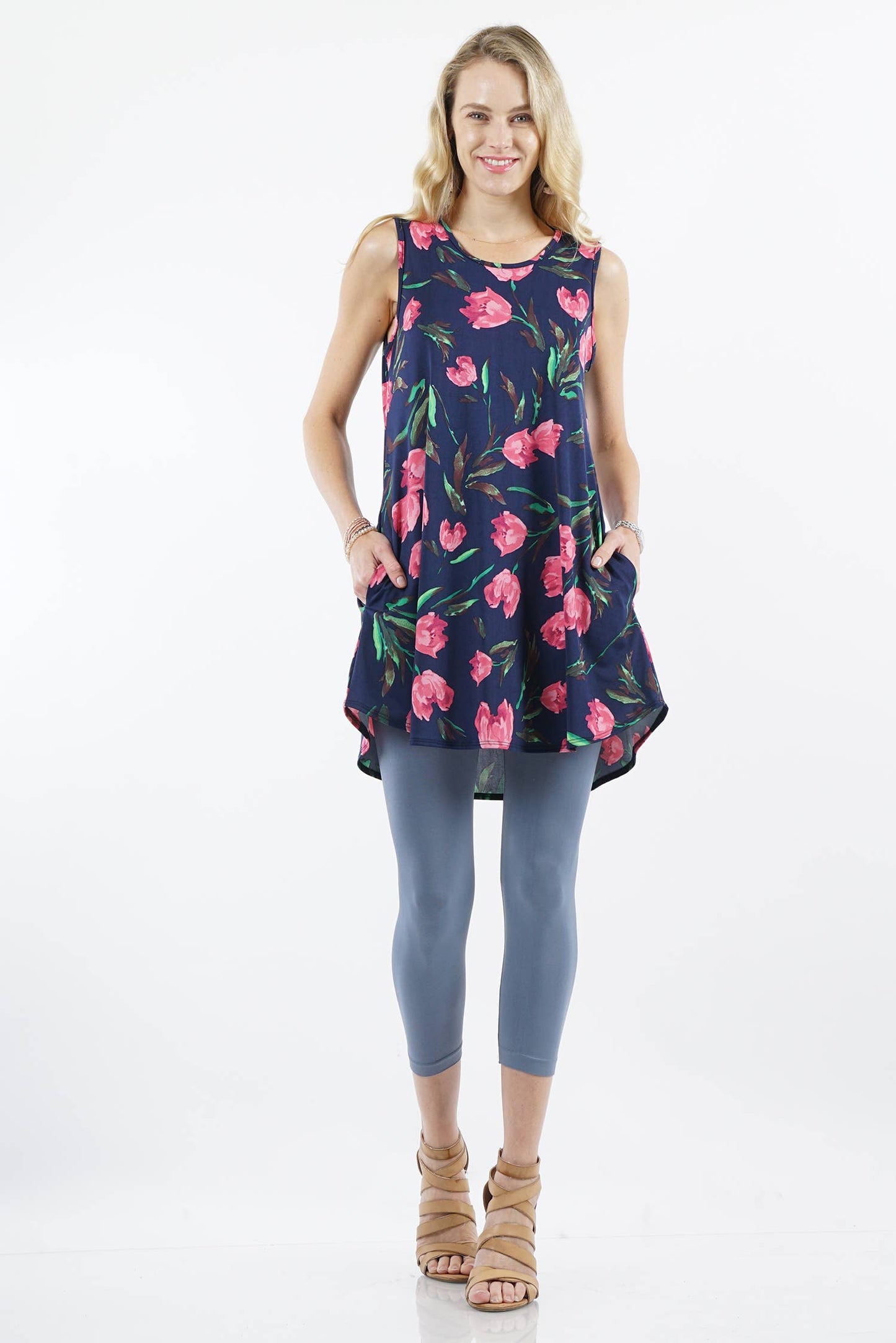 `Side-Pocket Tunics Solid/Print