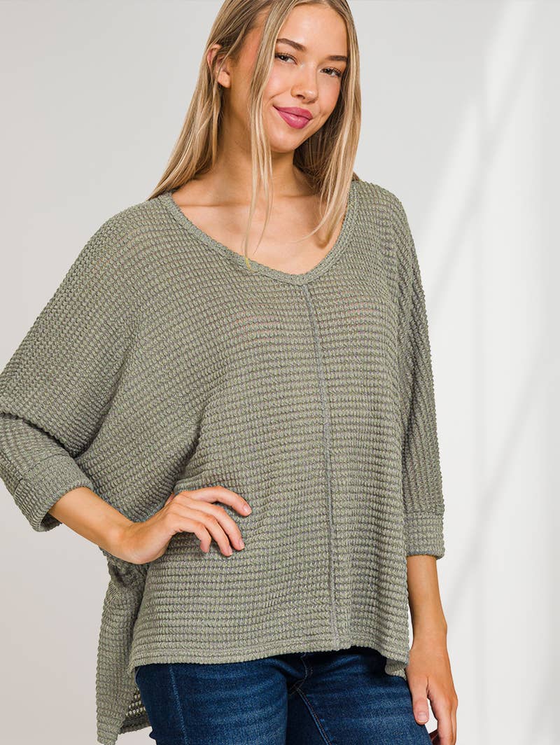 `"...._ Batwing Sleeve Jacquard Sweater
