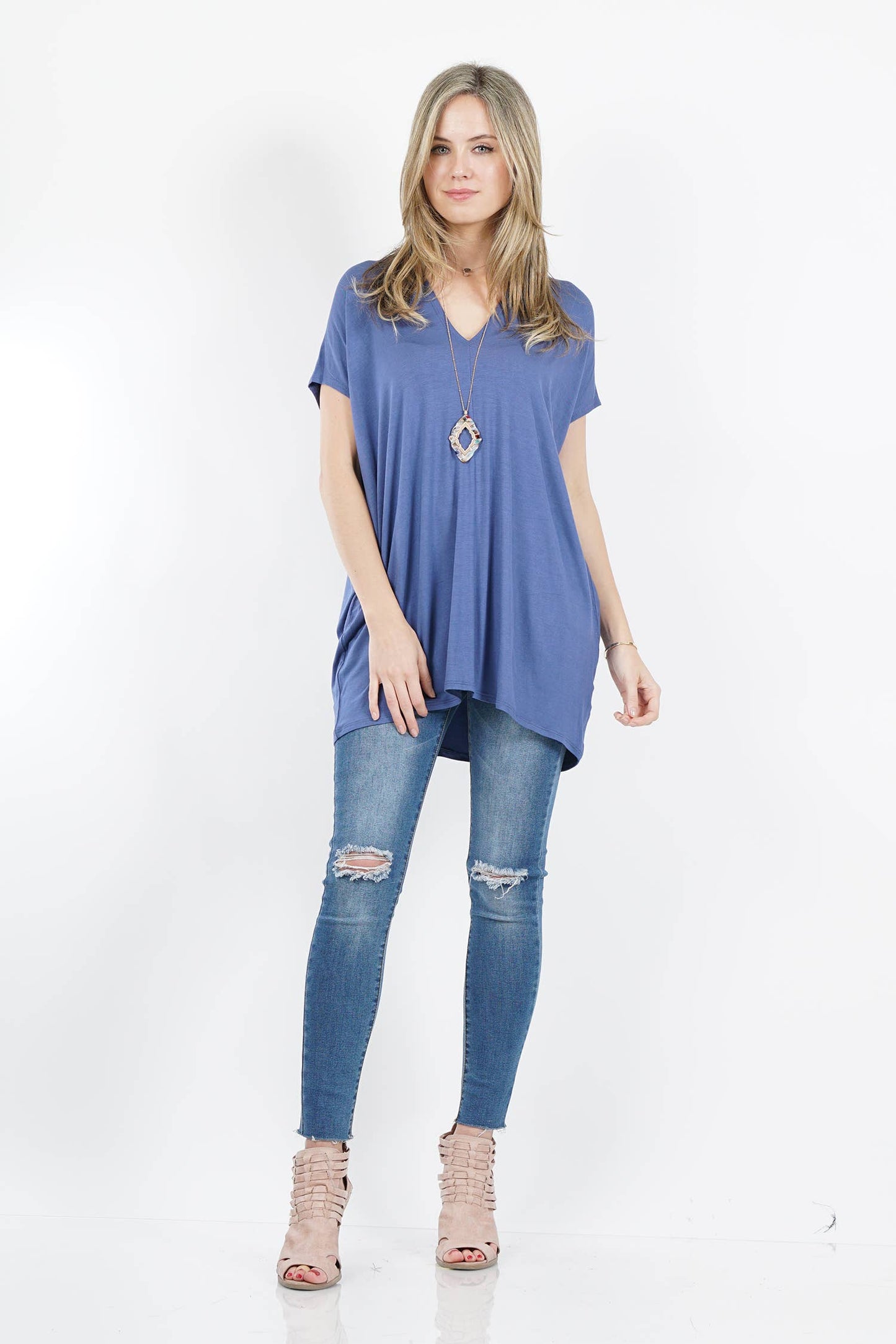 `",...._ Double Vneck loose fit tunic