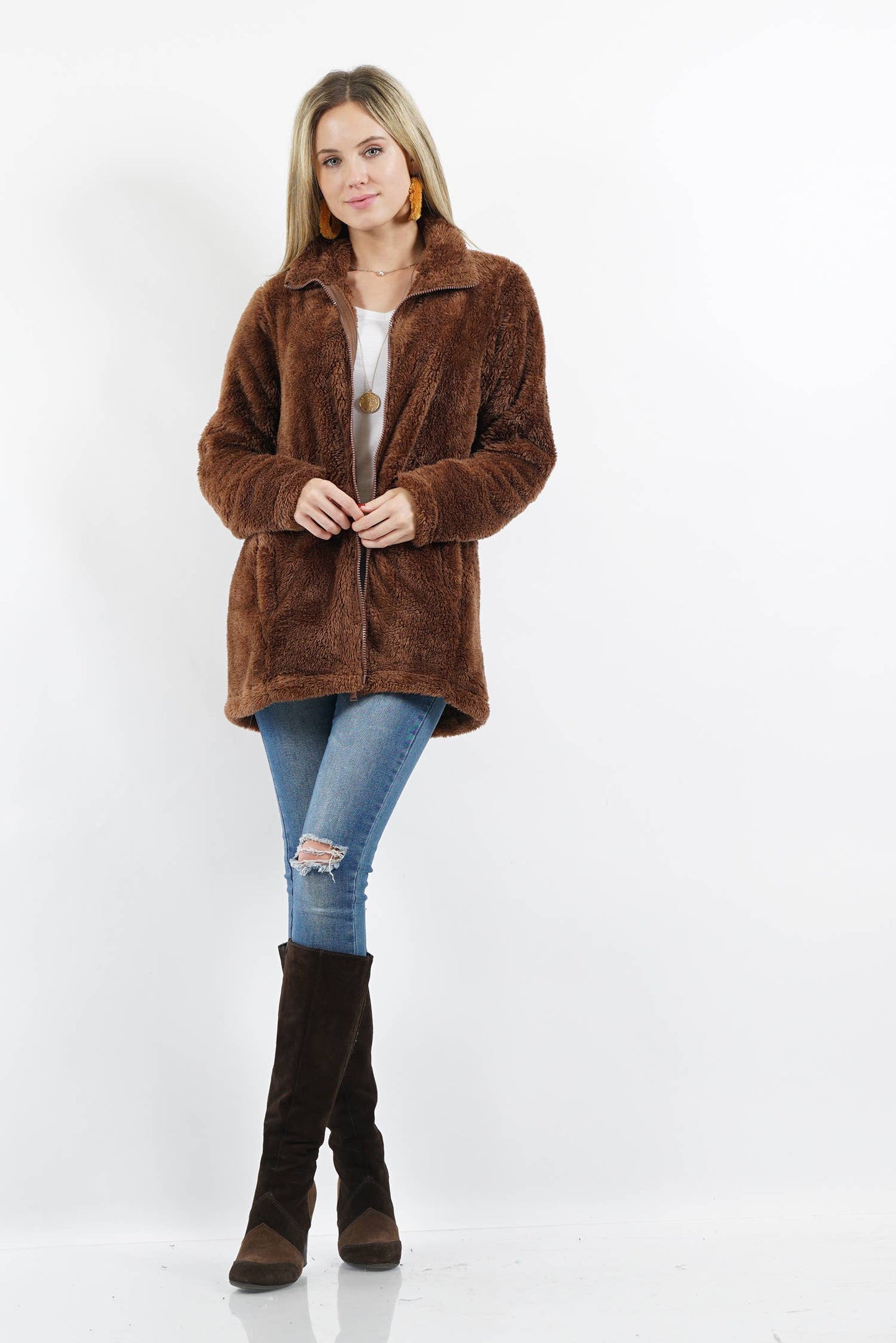 ',...Faux fur Jacket