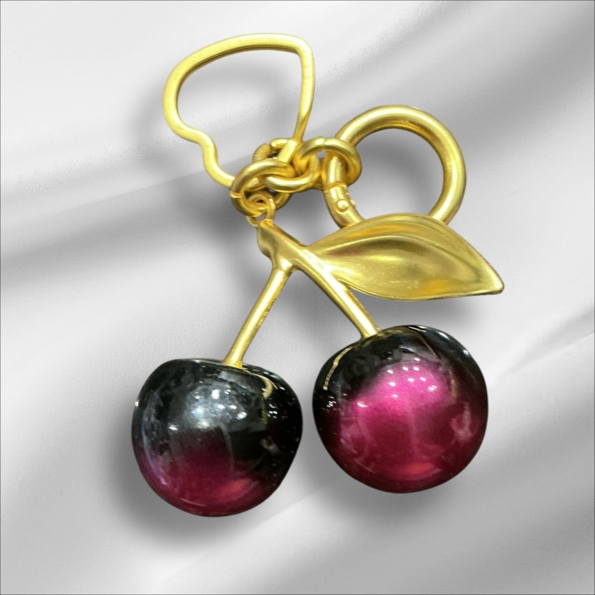 Stylish Purse Keychain Accessories Large Cherries