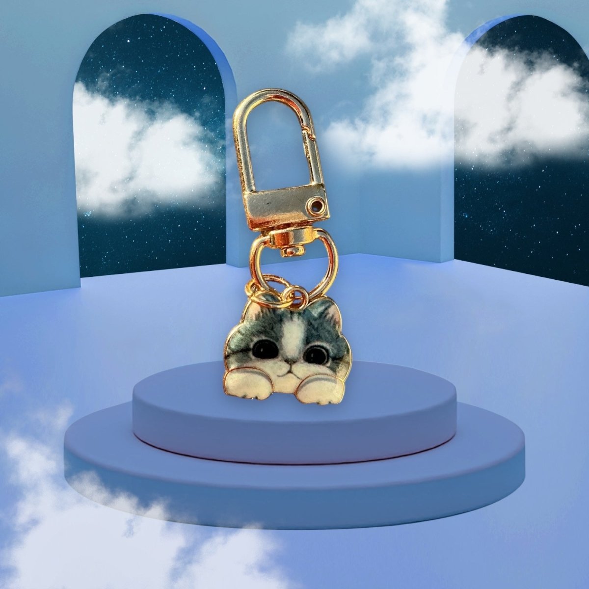 Stylish Purse Keychain Accessories Single Cat Charm