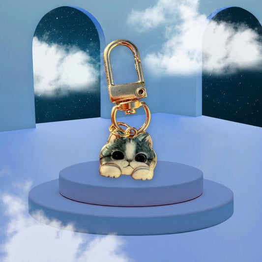 Stylish Purse Keychain Accessories Single Cat Charm