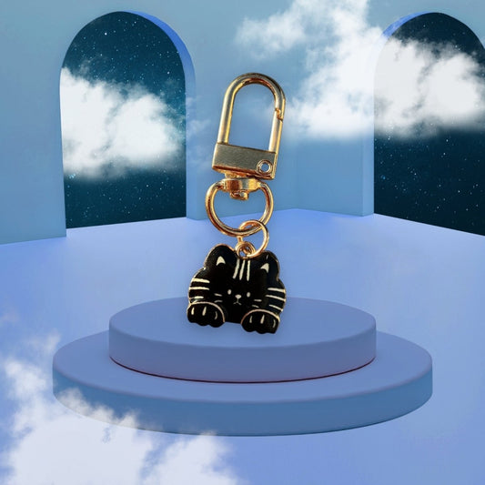 Stylish Purse Keychain Accessories Single Cat Charm