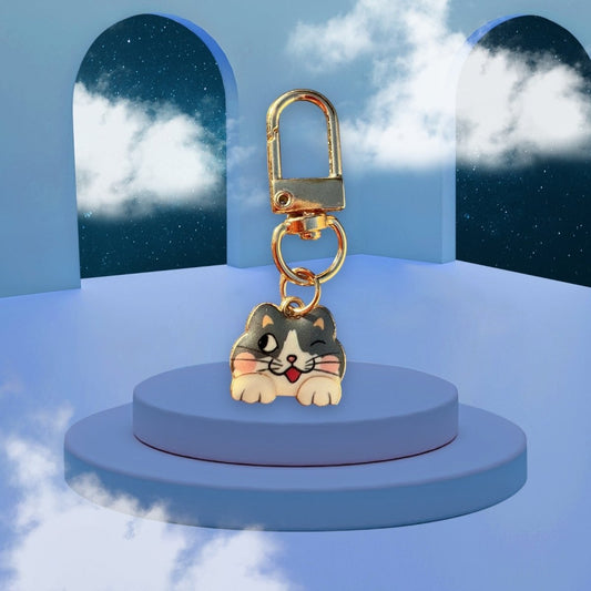 Stylish Purse Keychain Accessories Single Cat Charm