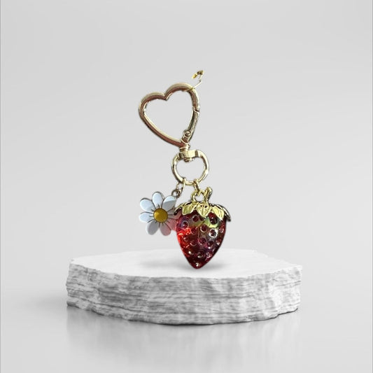 Stylish Purse Keychain Accessories Strawberry Charm