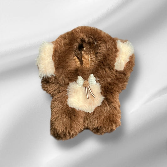Pop Mart Labubu Clothes Collection Brown Furry One piece Koala Labubu outfit