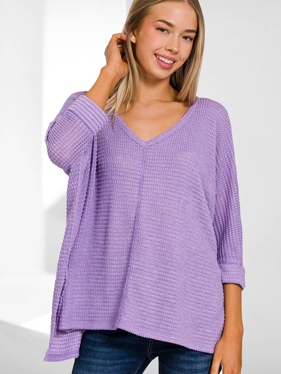 `"...._ Batwing Sleeve Jacquard Sweater