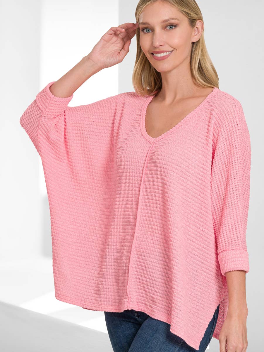 `"...._ Batwing Sleeve Jacquard Sweater