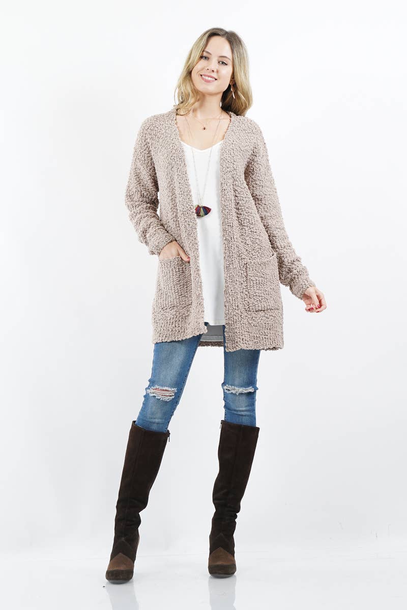 `"Popcorn Sweater Cardigan