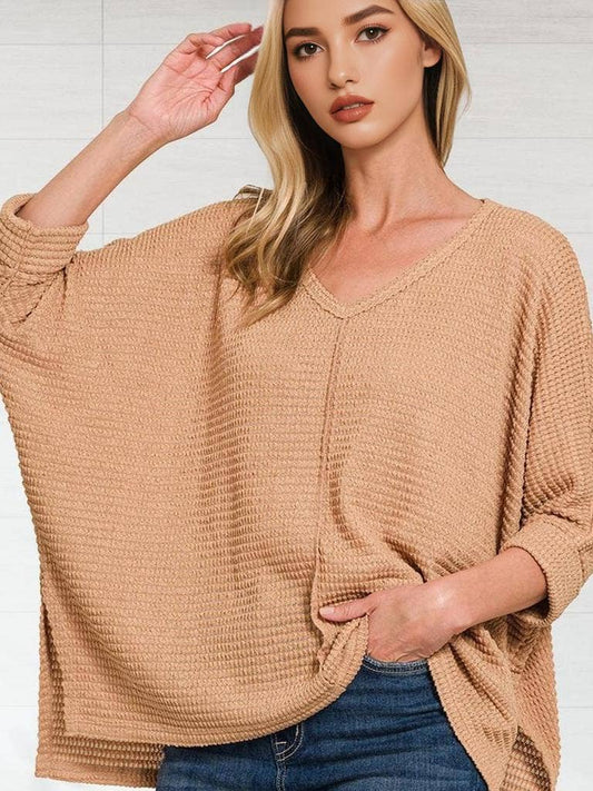 `"...._ Batwing Sleeve Jacquard Sweater