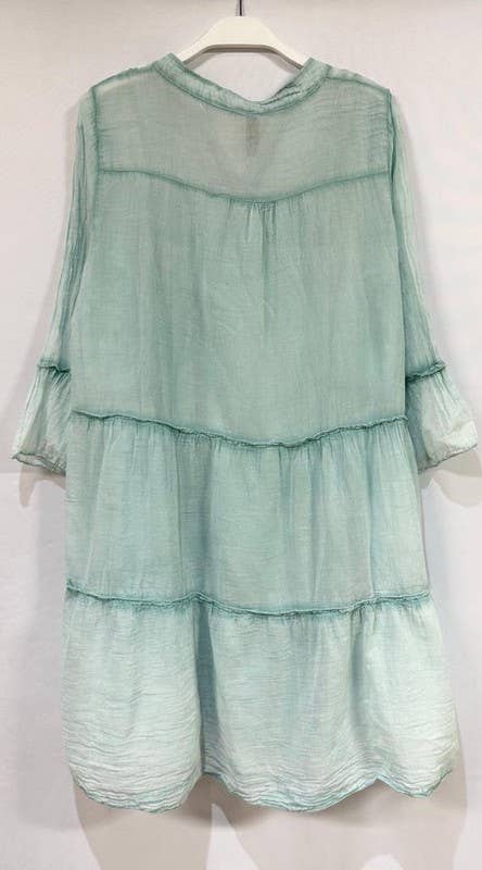 LIGHT WEIGHT COTTON KNEE LENGTH TIERED DRESS (685005)