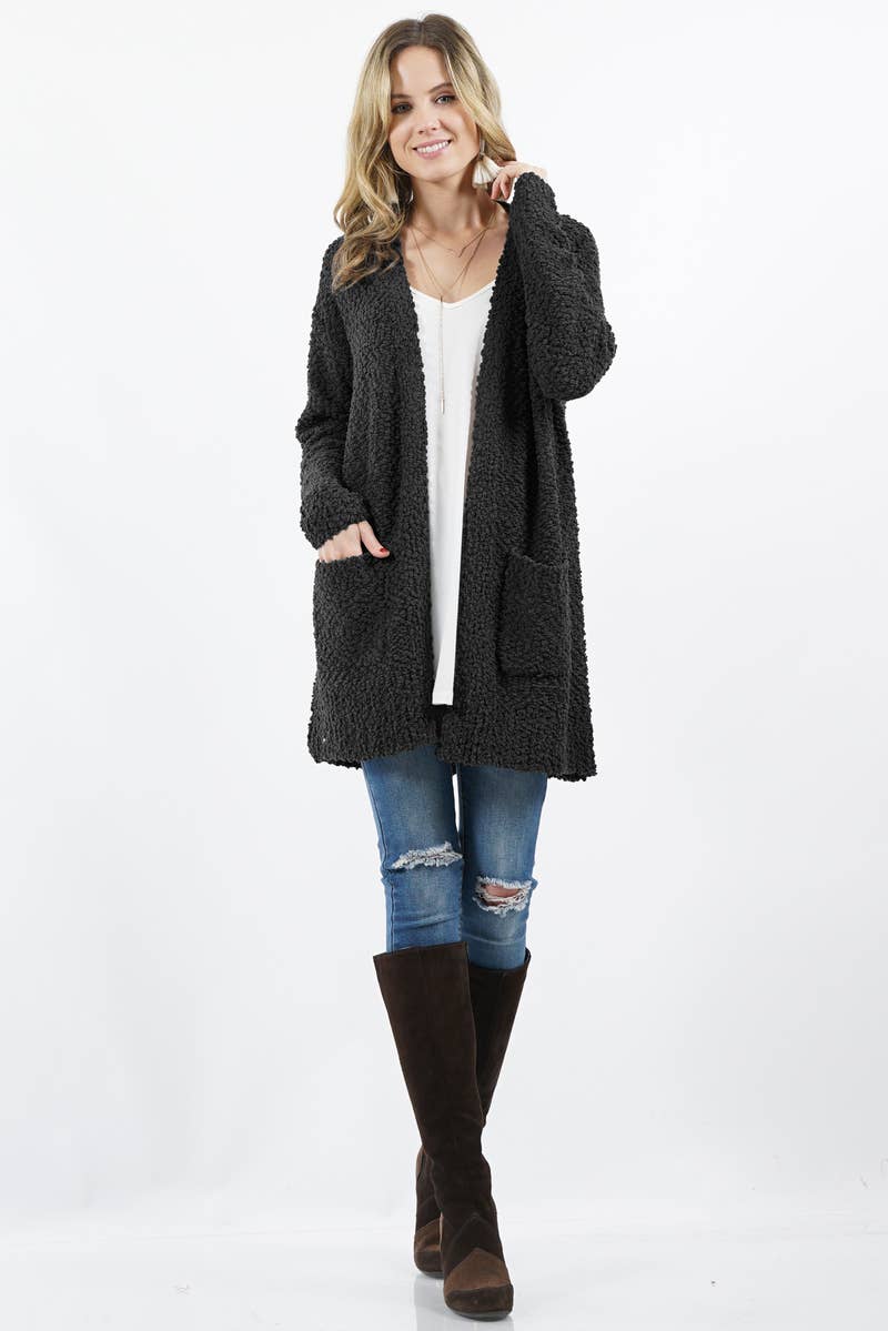 `"Popcorn Sweater Cardigan