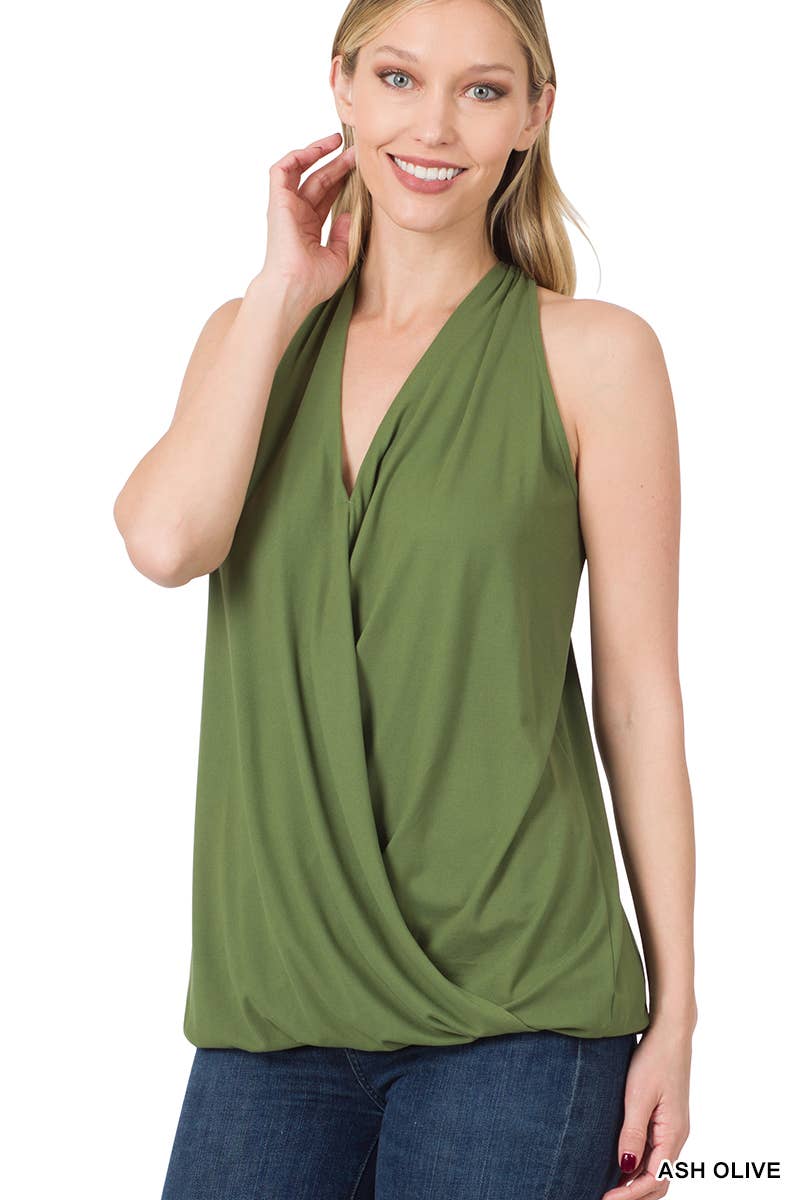 ,.SI-16426 Surplice Halter Top