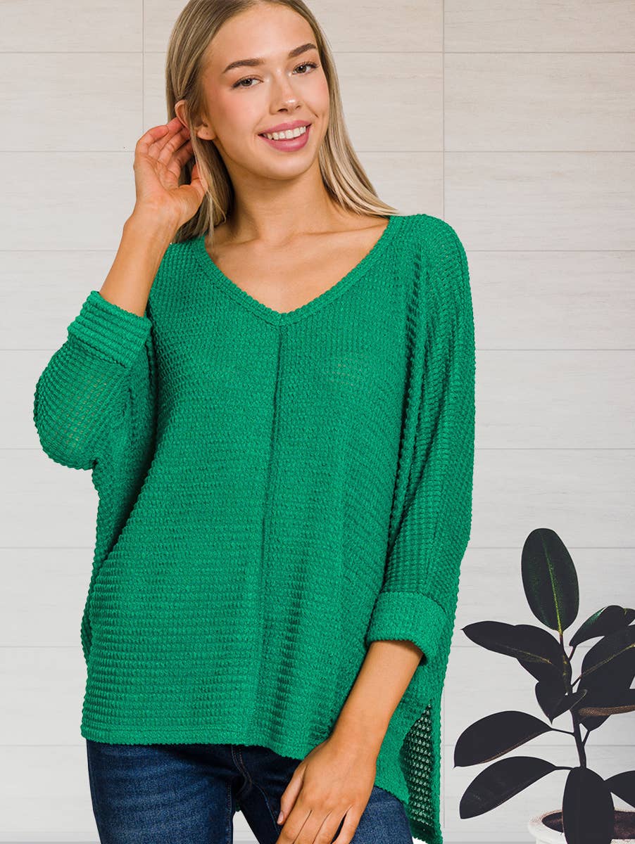 `"...._ Batwing Sleeve Jacquard Sweater