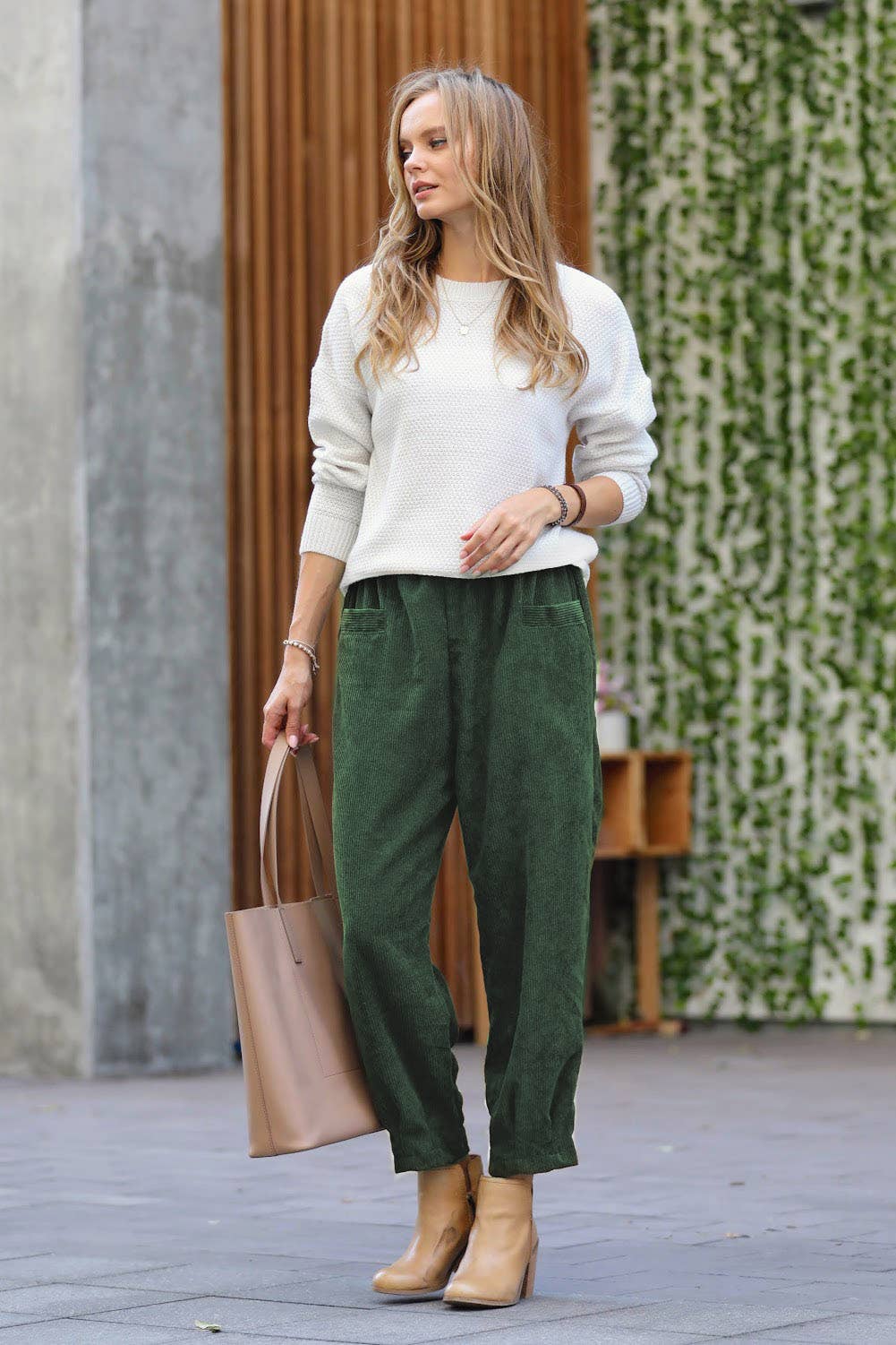 ,,_...Corduroy Front pocket Baggy Pants