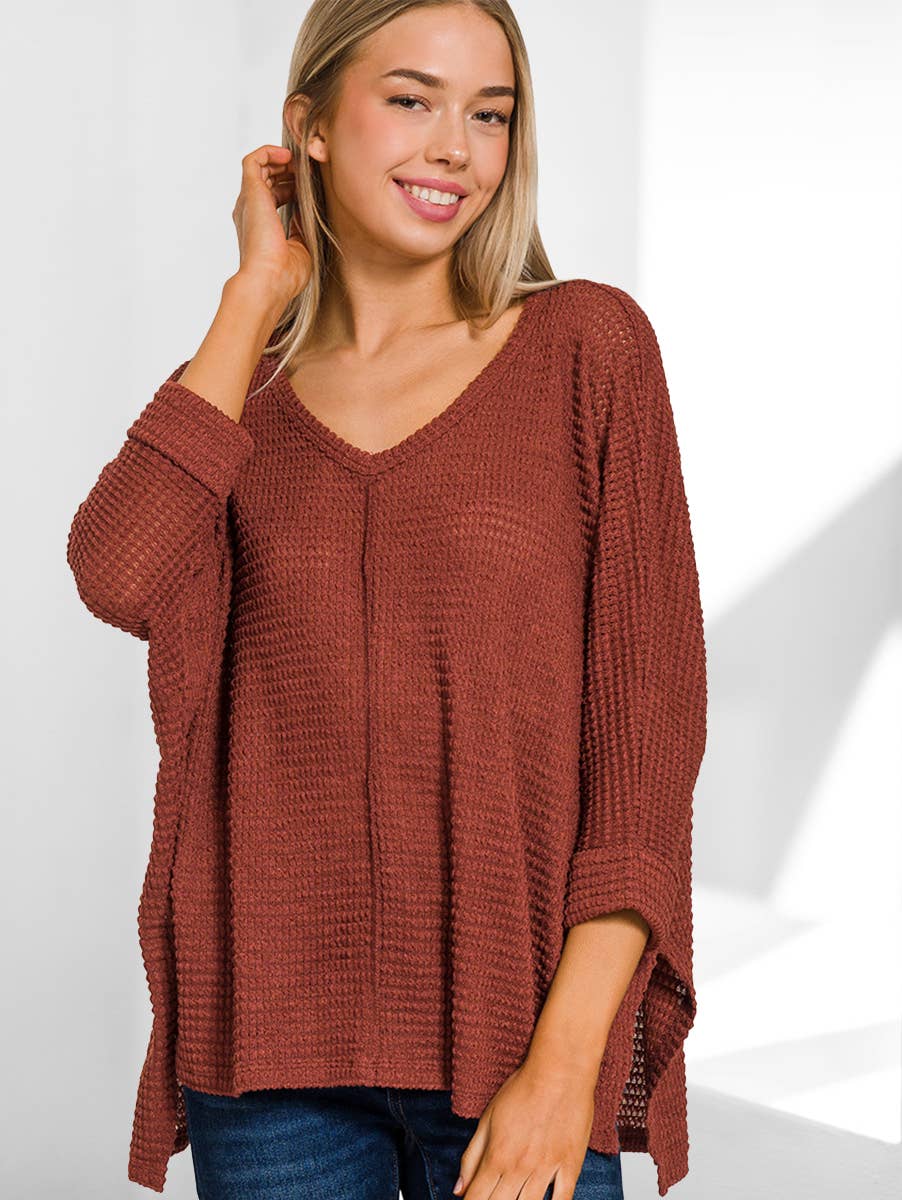 `"...._ Batwing Sleeve Jacquard Sweater
