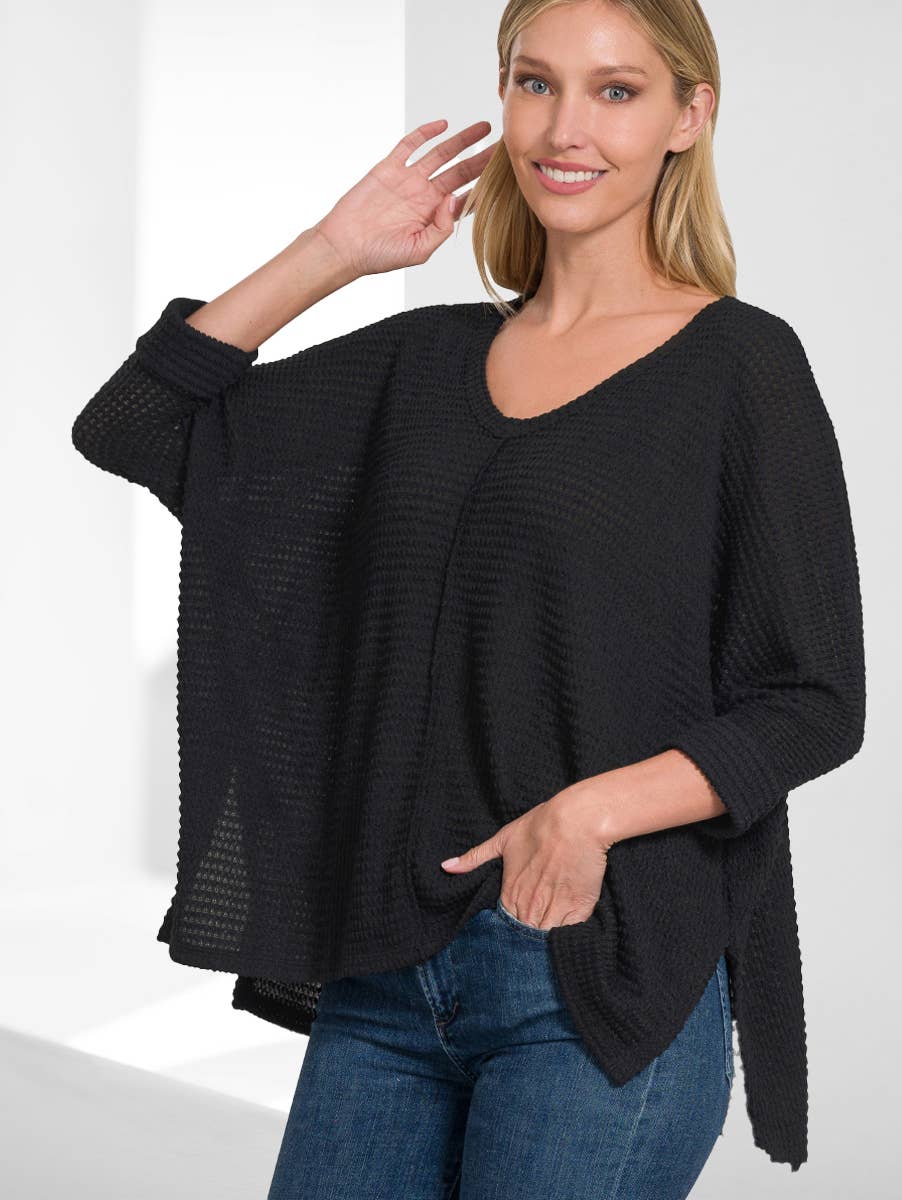 `"...._ Batwing Sleeve Jacquard Sweater