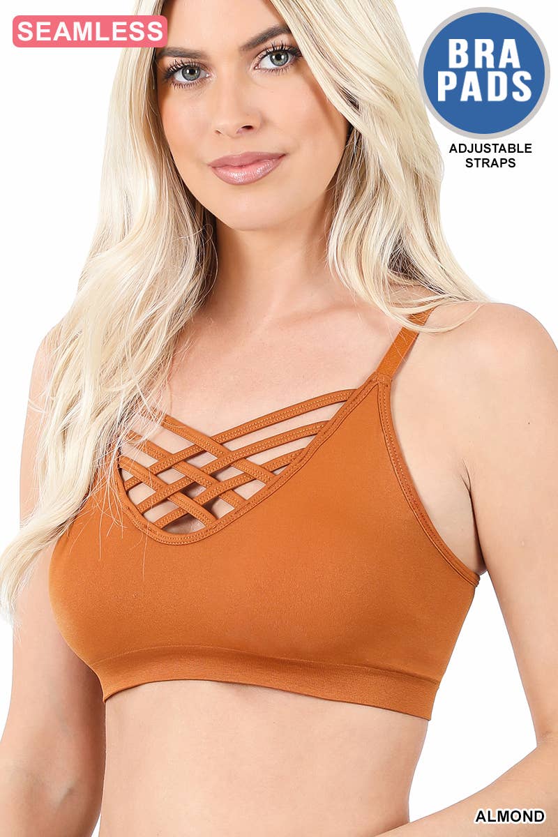 `", Lattice Bralette With Removable Bra Pads