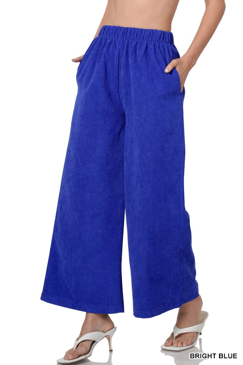 ",,...CORDUROY WIDE LEG PANTS WITH POCKETS