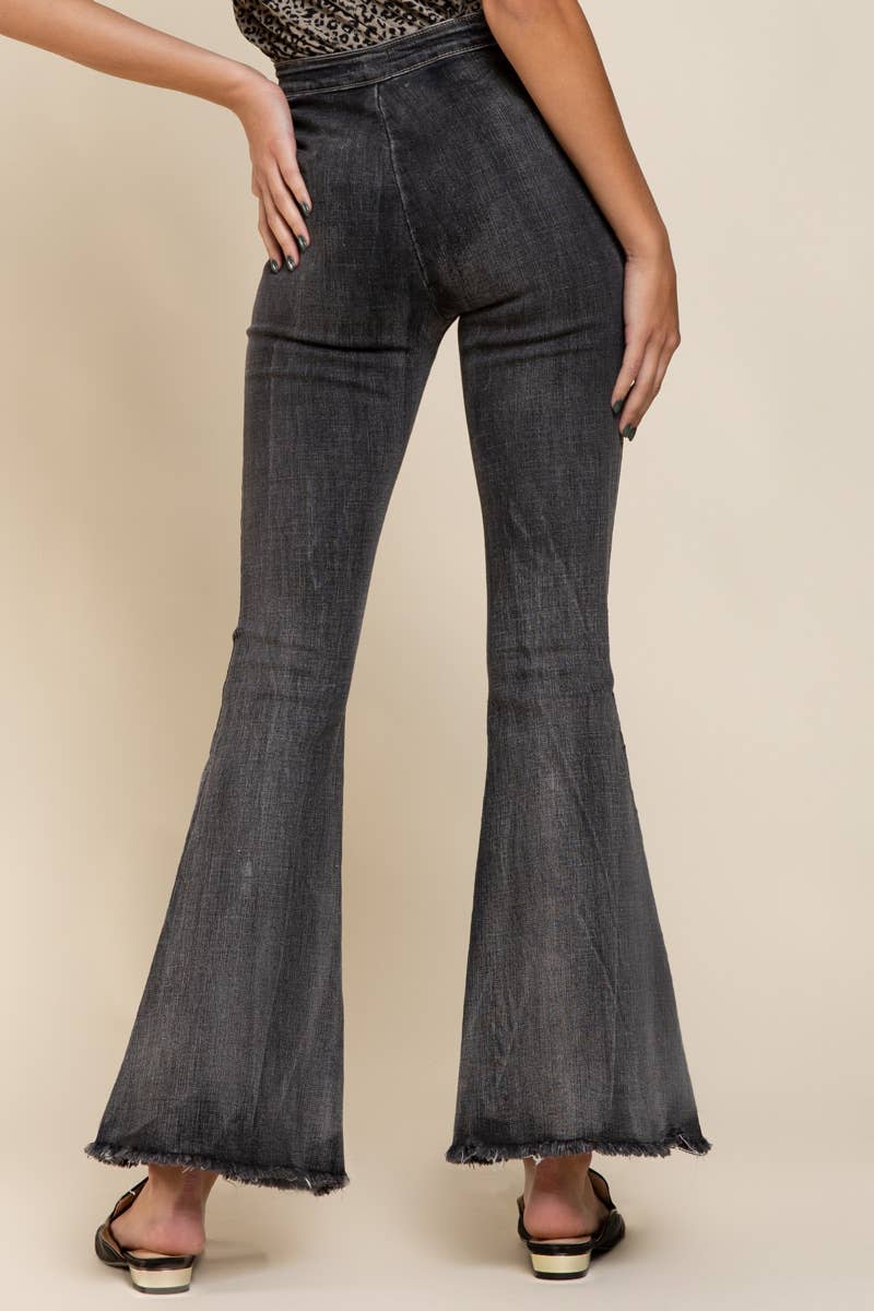 Lightweight denim flare pants SALE