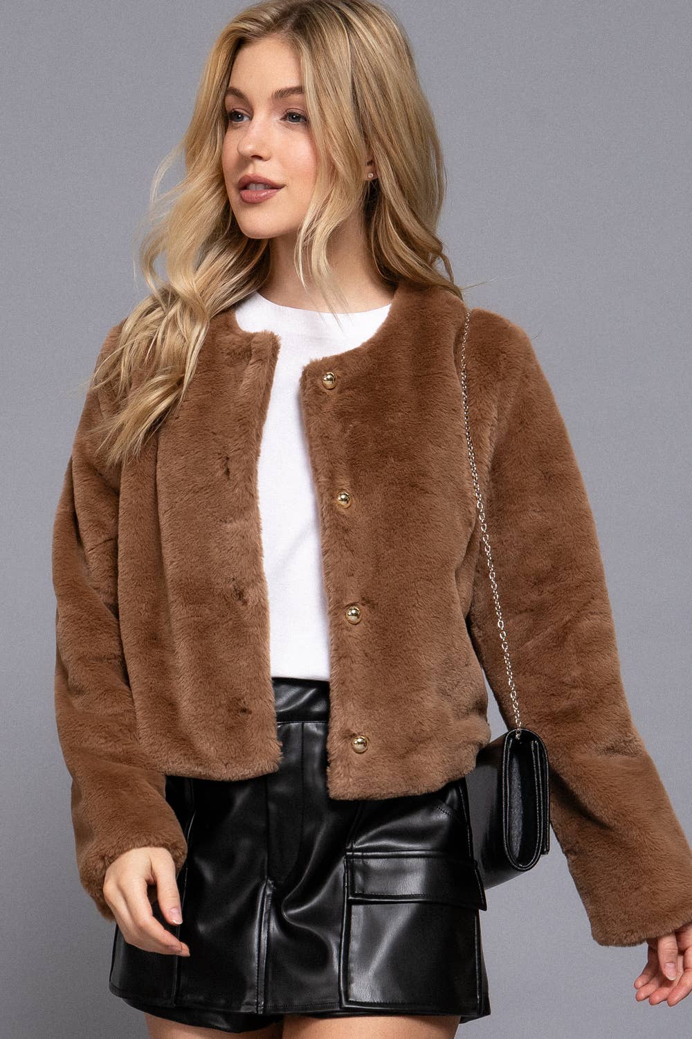 ',...Faux fur Jacket