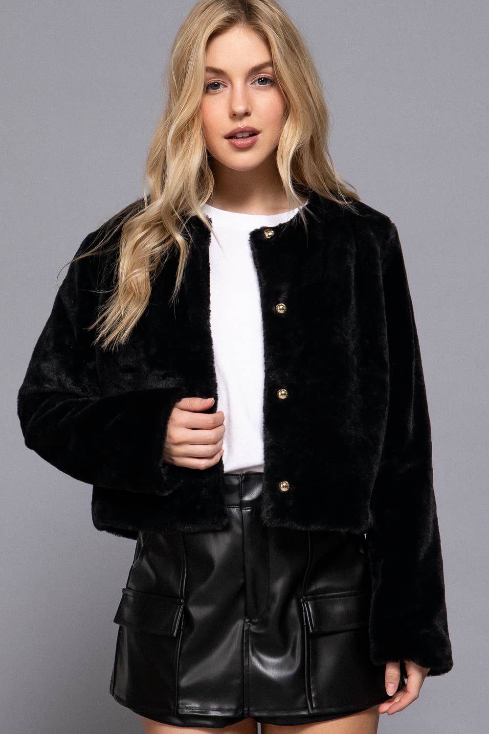 ',...Faux fur Jacket