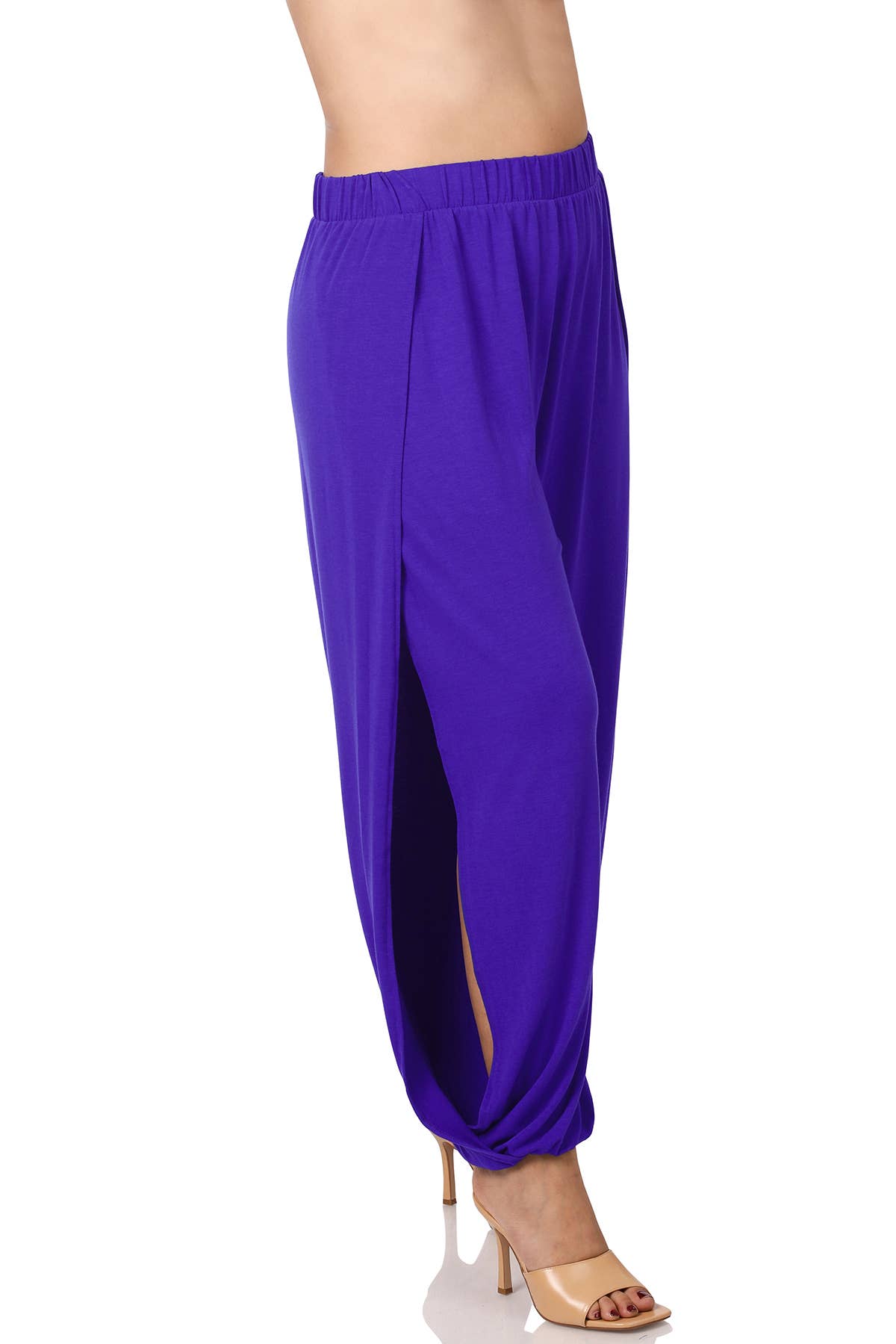 ",..Plus Split Side Pants