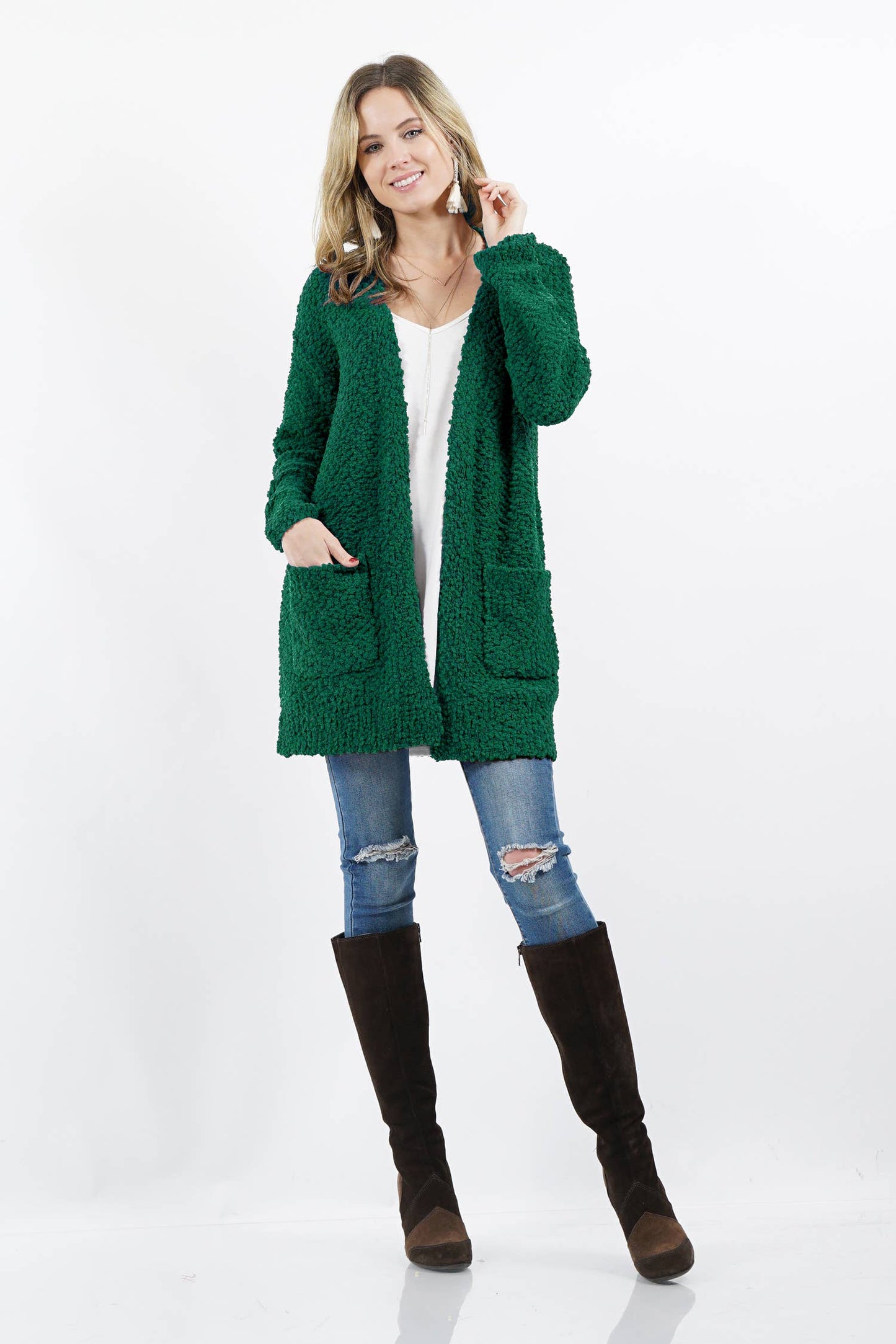 `"Popcorn Sweater Cardigan