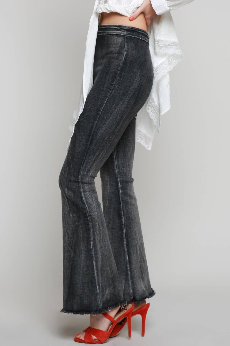 Lightweight denim flare pants SALE