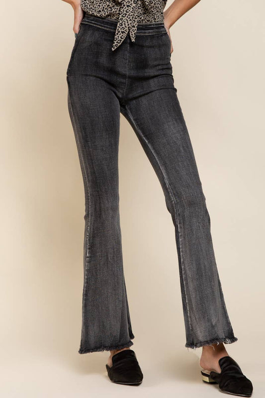 Lightweight denim flare pants SALE