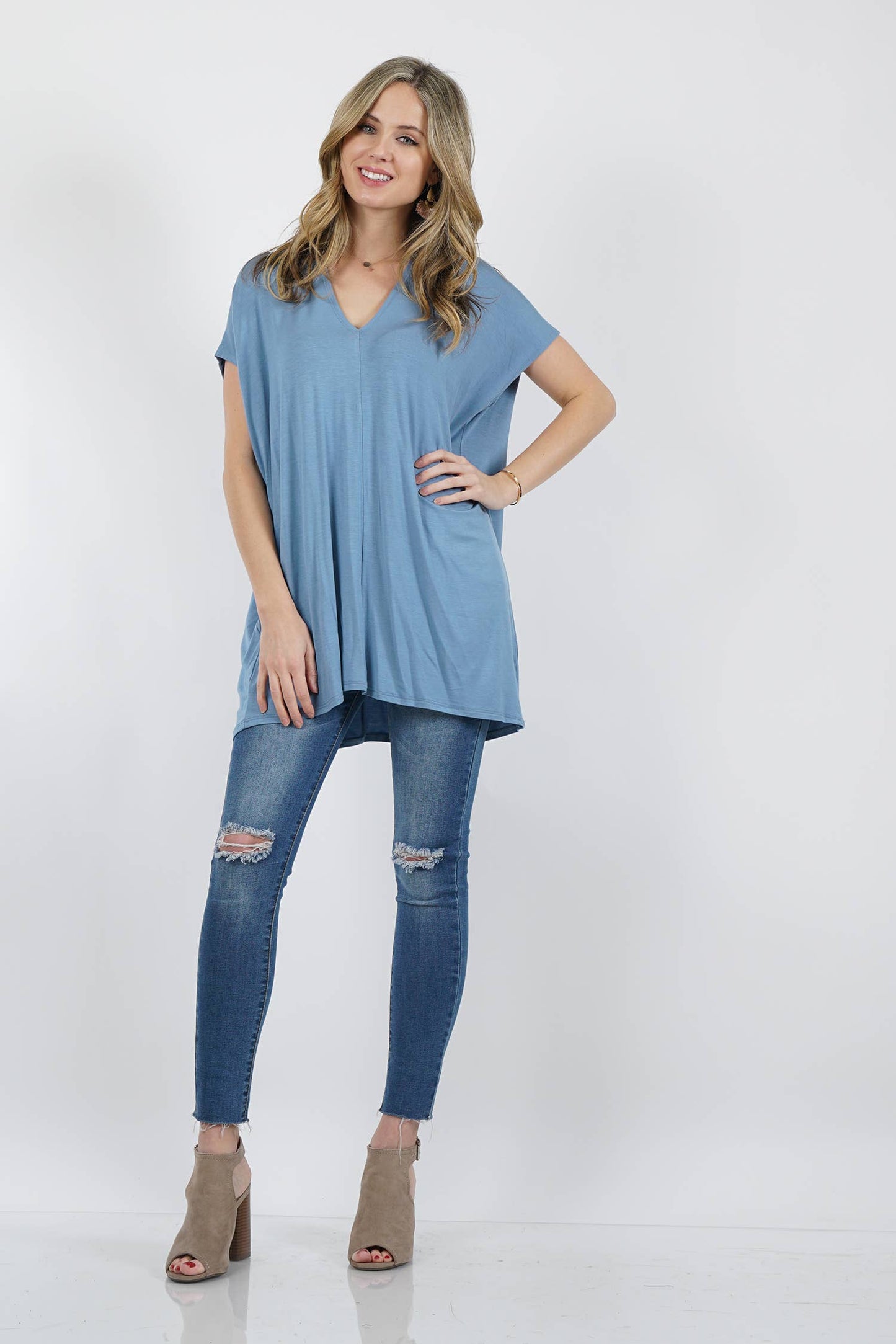 `",...._ Double Vneck loose fit tunic