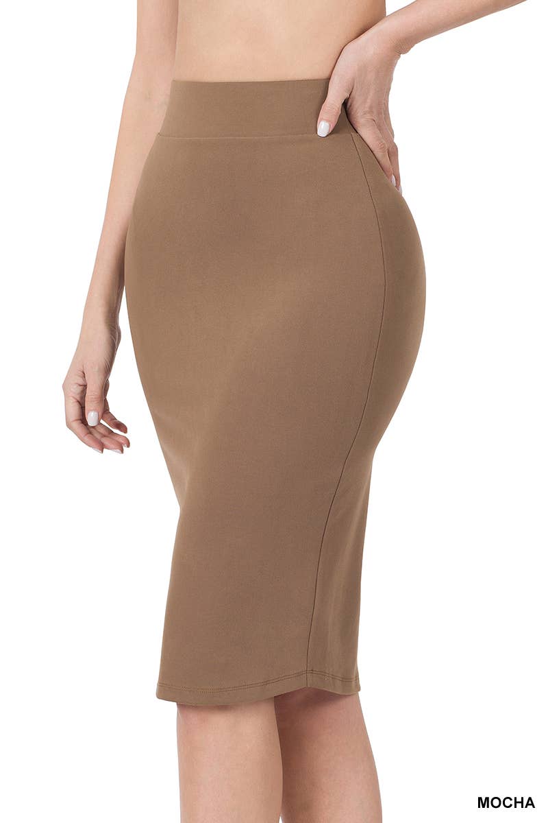 ",...BUTTERY SOFT FABRIC BASIC KNEE SKIRT